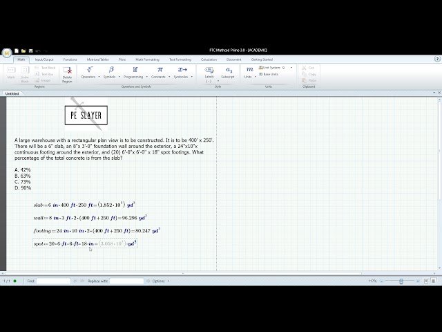 PESlayer.com - Civil PE Breadth Exam - Quantity Takeoff / Estimating Question