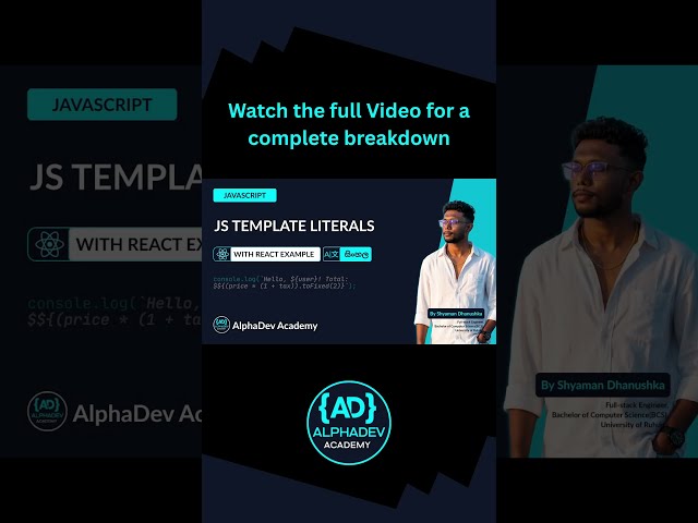 Usages of template literals #AlphaDevAcademy #SoftwareEngineering #JavaScript #TechInterviews
