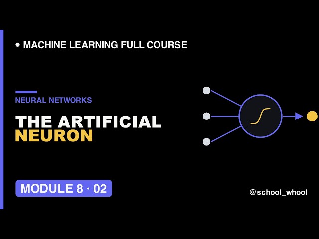 M8L2: The Artificial Neuron Explained Visually | Machine Learning free course #ai #datascience