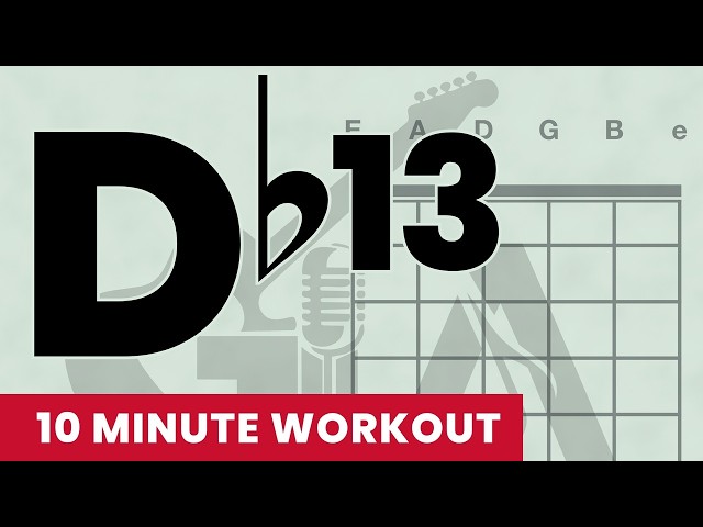 🔇 D♭13 | Guitar Chord Chart 10-min Workout for Beginners (NO AUDIO) | GuitarAnon