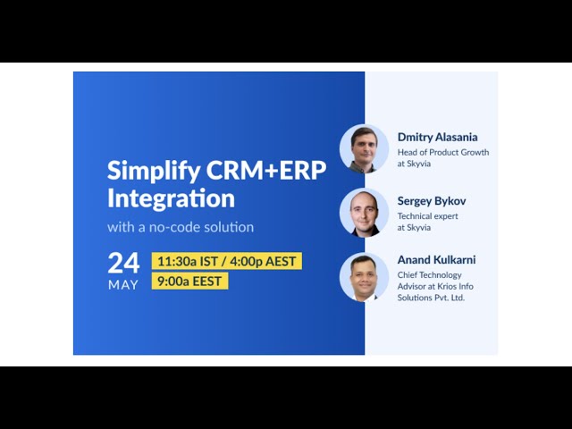 [Webinar] CRM and ERP integration in a simple and no-code way