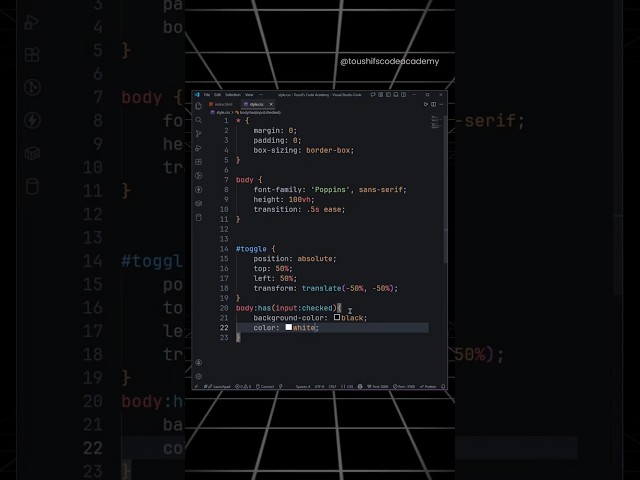 CSS Interview Question: Change Body Background Using Checkbox (No JavaScript)  #coding #htmlcss