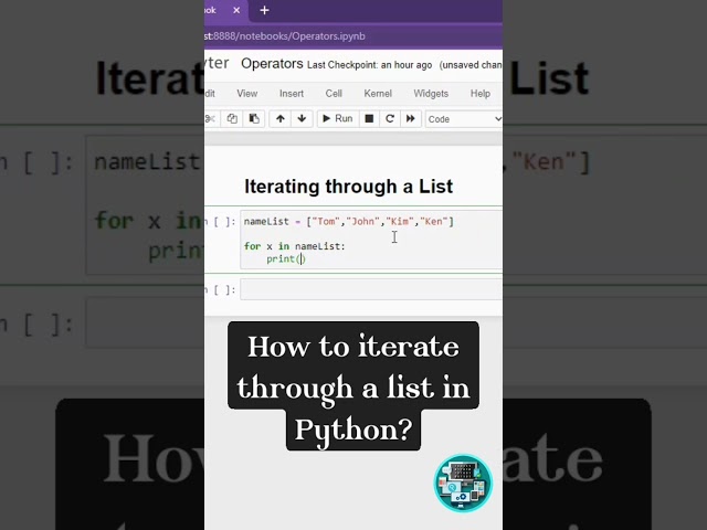 how to iterate through a list in Python? #python #programming #forloop #pythonlist #tamil