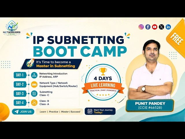 IP Subnetting Bootcamp Day 1 | Networking Introduction, IP Address & ARP | Complete Beginner Course