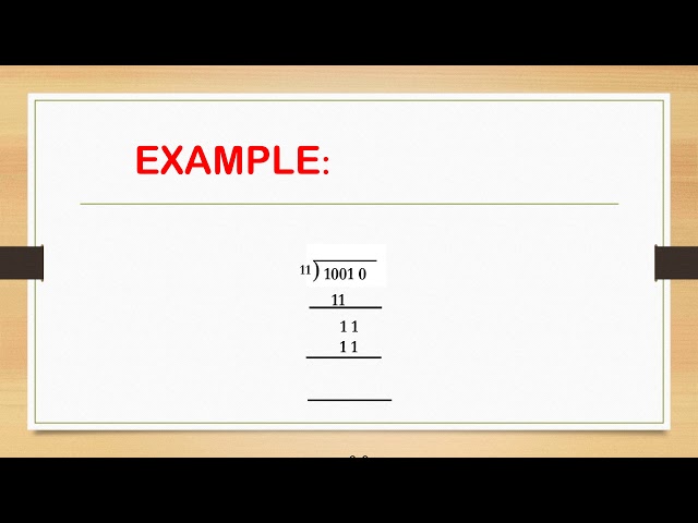 tutorial- BINARY DIVISION