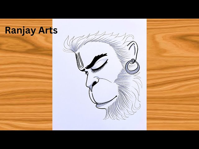 Easy Hanuman Drawing Tutorial | Beginner Friendly | Chitra