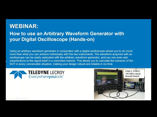 How to: Using an Arbitrary Waveform Generator with a Digital Oscilloscope