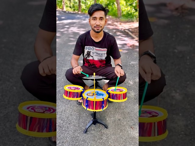 Hip Hop Drums Set Senior Musical Band Instruments with 3 Drums, 1 Dish, 1 Stool & Sticks