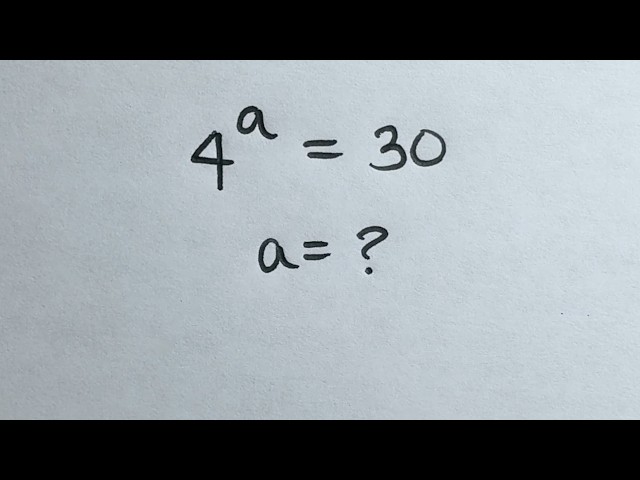 Solve for a in this nice exponential equation | Math Olympiad Mathematics