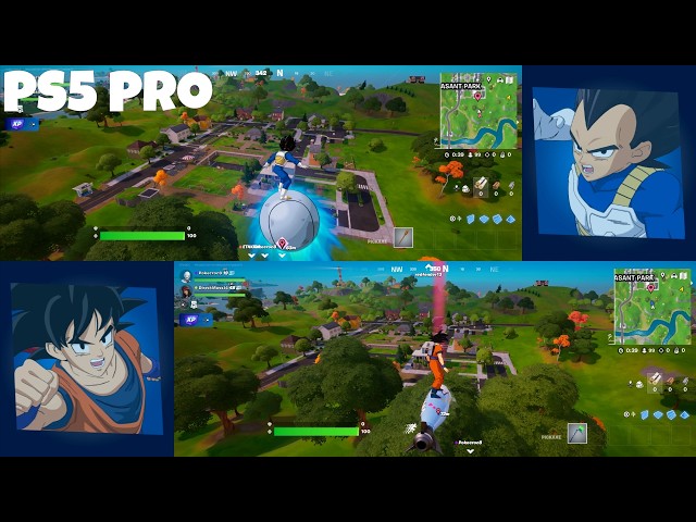Fortnite 2-Player Local Split-Screen Co-Op PS5 Pro 4k Gameplay - Goku & Vegeta