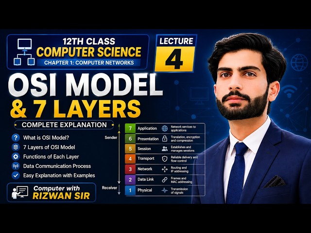 12th Class Computer Science Chapter 1 Computer Networks Lecture 4  OSI Model & 7 Layers  Computer wi