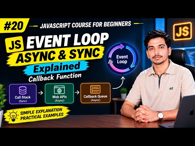 JavaScript Event Loop Explained | Sync, Async, Web API & Callback | Lecture 20  #javascript #coding
