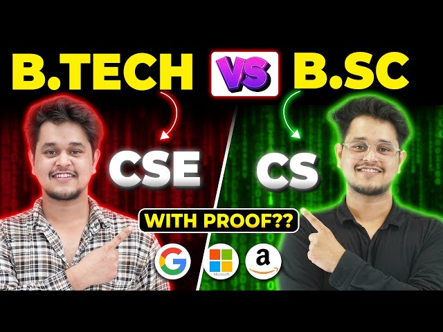 💥BTech CSE Vs. BSc CS - Which is Better?🤔Best Technical Courses 2024🤑#btech #cse #bsc #courses