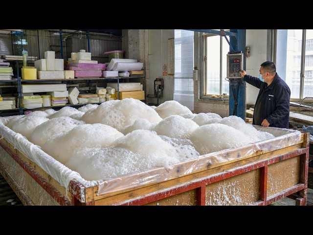 This is How The World's Softest Mattresses Are Made (Like Giant Cakes)