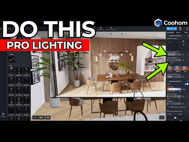Kitchen Design Series  – Class 5 Part 1_ How to add light and render in Coohom (For Beginners)