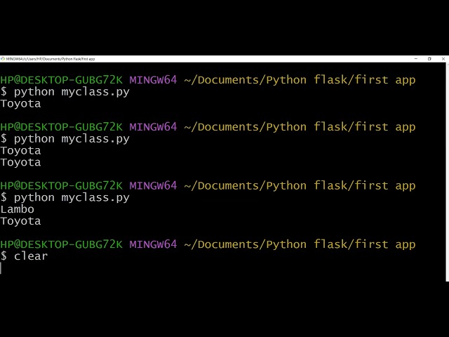Class and constructor in Python Flask