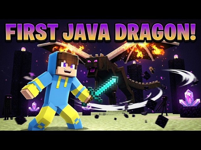 I Killed the Ender Dragon for the FIRST TIME in Minecraft Java! 😱
