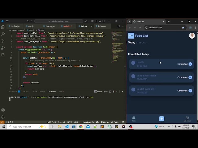 Leveled up on this one 💻 implemented a bunch of state + conditional rendering, and now you can add