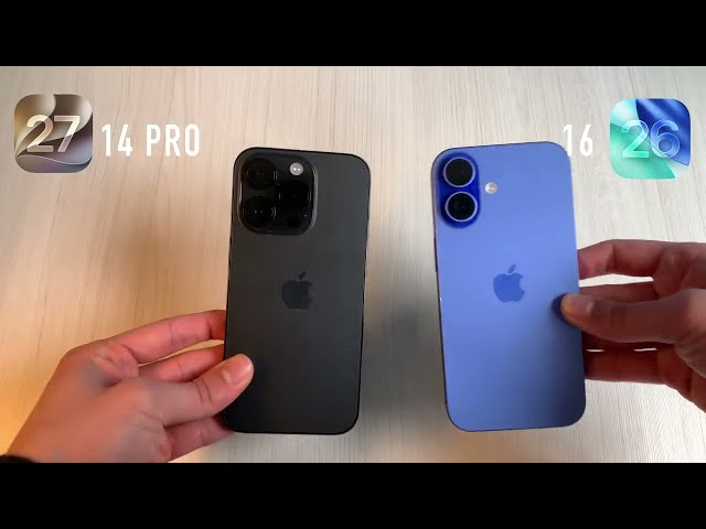 iphone 14 pro vs 16 - ios 27 vs ios 26 speed test
