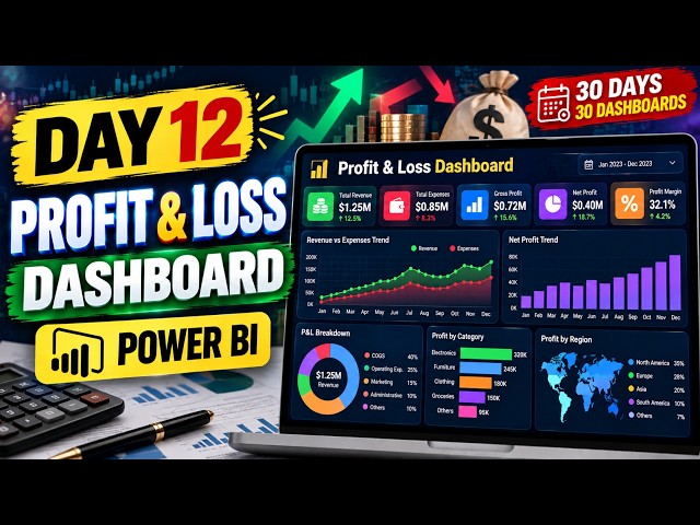 Day 12 | Profit & Loss Dashboard | Power BI | 30 Days 30 Dashboards