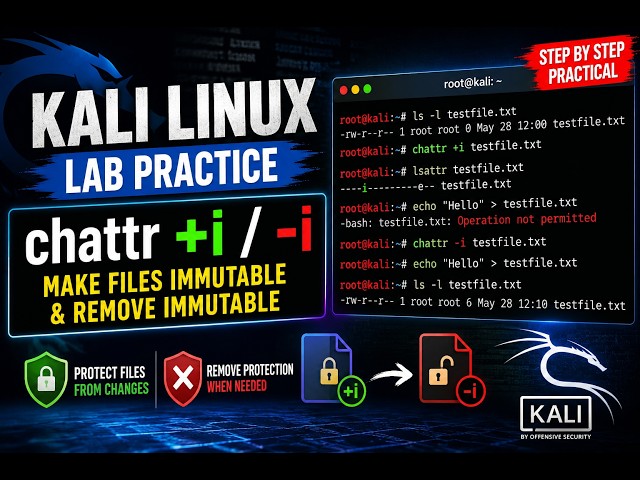 Kali Linux Chattr Command Tutorial: How to Create Immutable Files #kali