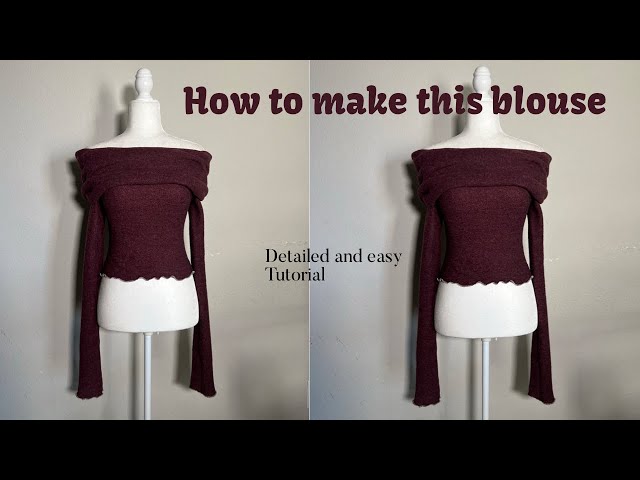 DIY off shoulder blouse easy sewing tutorial | Sewing for dummies