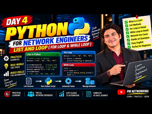 Day 4 Python for Network Engineer | Network Automation Mastery Journey | List and Loop