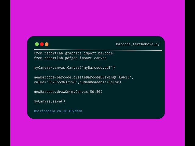 Python ReportLab - Generate barcode without text