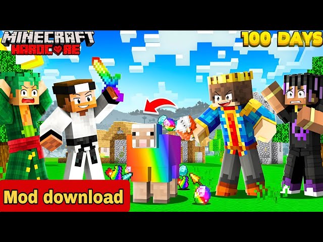 100 Days But SHEEP DROPS OP ITEMS In Minecraft Mod download🔥| Java+MCPE ✅ |Anshu Bisht x GamerFleet 