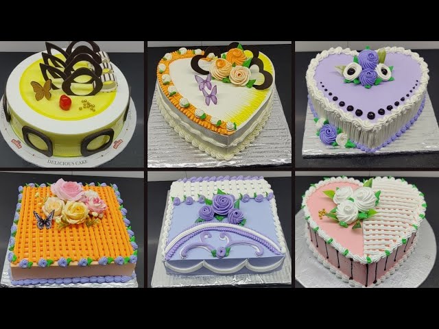 6+♻️🌈Happy birthday cake new design guitar cake square cake Dil cake around cake#cake #cakedecorat