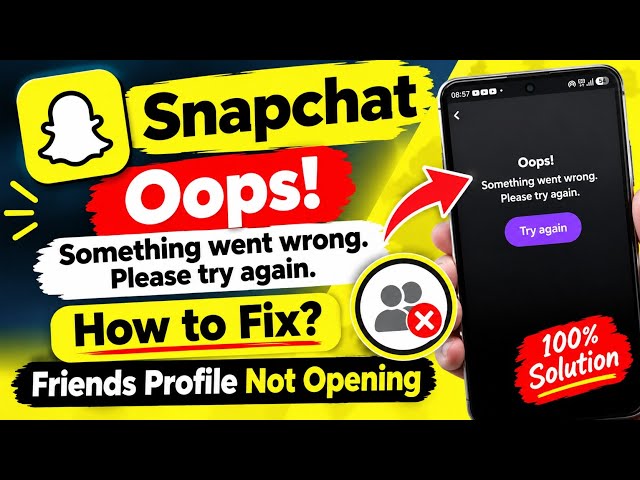 Snapchat Oops Something went wrong.Please try again problem | Snapchat Friends Profile Not Showing