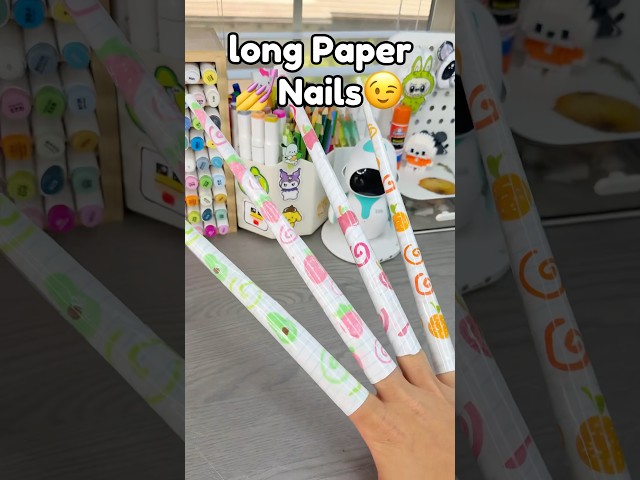 💅DIY Paper long Nails😉!? #papernails #diynails #cutediy #cutecrafts #diy #crafts #cute #thingstodo