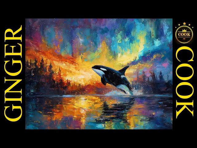Unleash the Magic: How to Paint a Dramatic Orca & Northern Lights in Acrylics – Step by Step