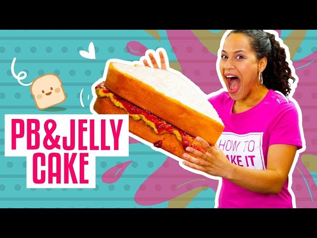 Cómo hacer un enorme sándwich de mantequilla de cacahuete y mermelada con un pastel | Yolanda Gam...