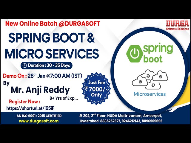 SPRING BOOT & MICRO SERVICES Online Training @ DURGASOFT