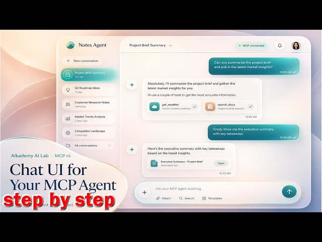 MCP Server Course 6 - Build a Chat UI for Your MCP Agent (Python + FastAPI)