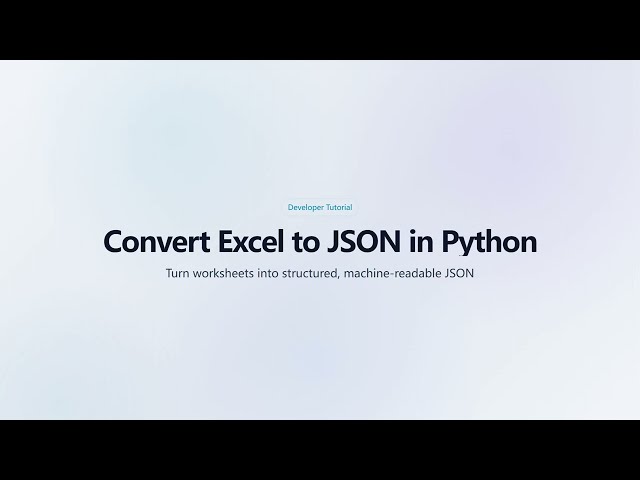 Convert Excel to JSON in Python Using Spire.XLS | Export Excel Data to JSON