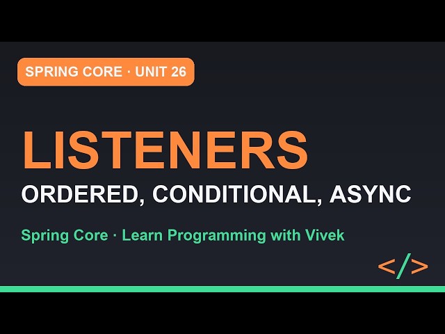 Spring Framework Core: Conditional, Ordered and Async Listeners | Unit 26