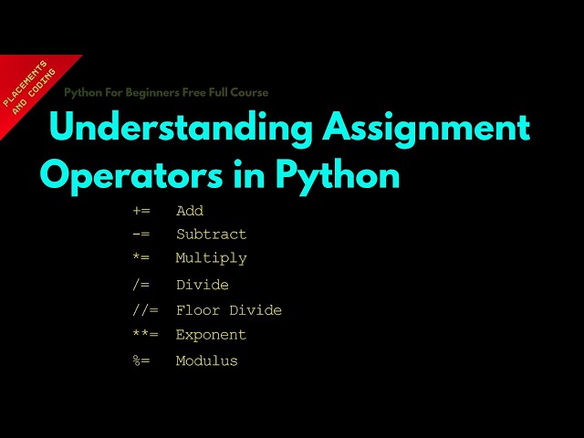 Understanding Assignment Operators in Python || Lesson 14 || Python For Beginners ||