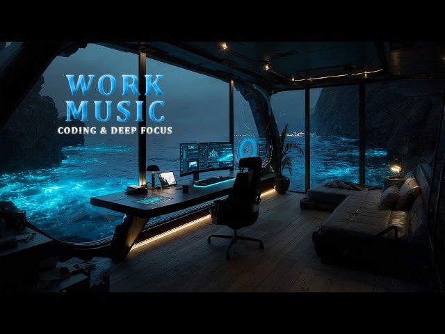 Deep Work Music 🌊 Futuristic Ocean Workspace for Coding & Deep Focus