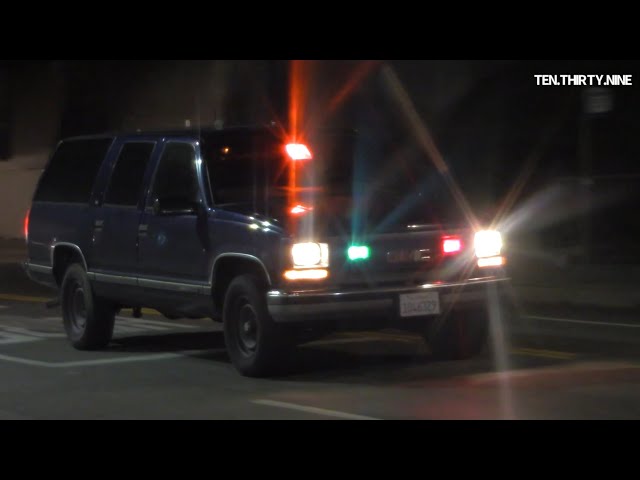 LAPD METRO S.W.A.T GMC SUBURBAN RESPONDING CODE 3 * OMEGA 90 SIREN*