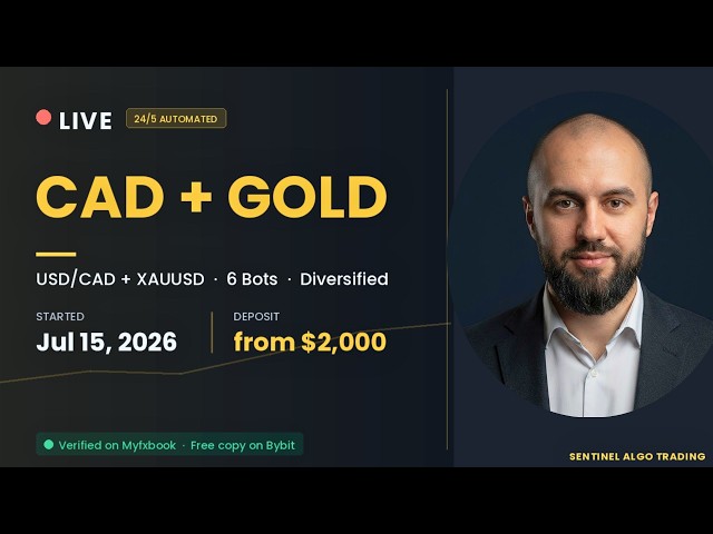 🔴 LIVE | USD/CAD + Gold Algo Portfolio 24/5 | Since Jul 15 · $4K Start | 6 Bots | SAT