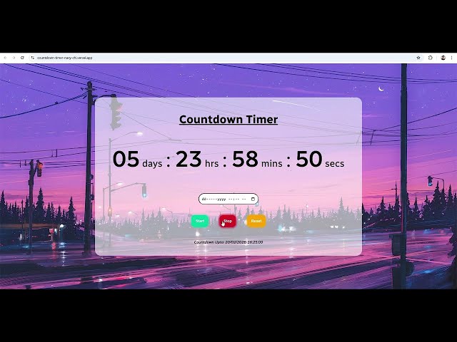 Countdown Timer using HTML, CSS & JavaScript ⏰