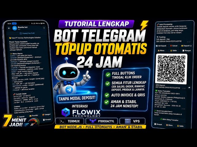 Cara Membuat Bot Telegram Top Up Otomatis 24 Jam di HP Android! (Node.js + Termux)