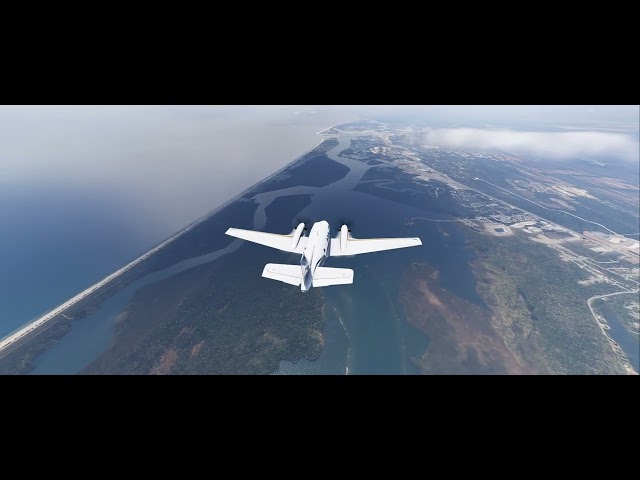 X Plane 12 rewrote java for osm scenery king air flying the coast of Florida