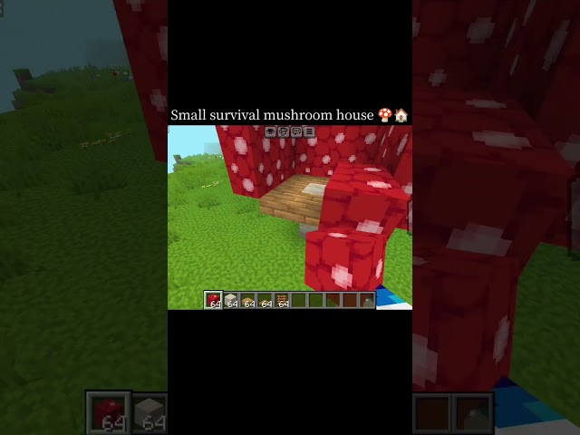 How to build the small mushroom survival house in Minecraft tutorial 🍄🏠 #shorts #minecraft #tutorial