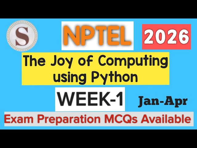 The Joy of Computing using Python|| WEEK-1 Assignment answers 2026  July-Oct ||NPTEL||#SKumarEdu