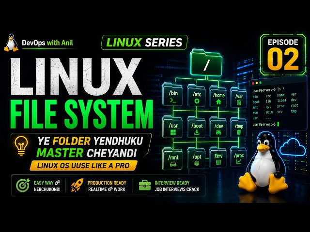 linux file system telugu | file system hierarchy in linux telugu | linux tutorial telugu