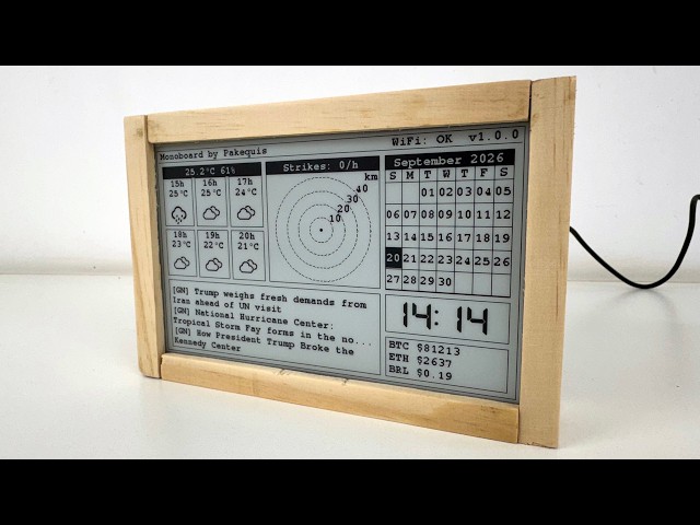Monoboard — ESP32-S3 e-paper dashboard (demo)