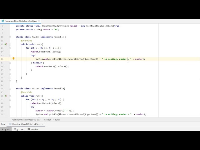 Java ReentrantReadWriteLock example